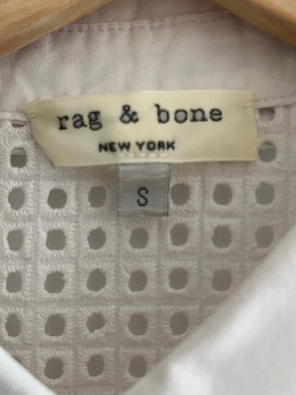 Rag & Bone Cotton White Sleeveless Eyelet Button-Down Top - Picture 8 of 8